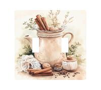 Piastre di copertura per interruttore della luce della cucina autunnale/copertura per decorazione domestica, vaso beige con bastoncini di cannella, autunno accogliente, piastre da parete in materiale