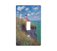 Piastre di copertura per interruttore della luce della serenità costiera, paesaggio marino blu oceano per decorazione da parete, piatti di plastica, dimensioni standard singolo Toggle