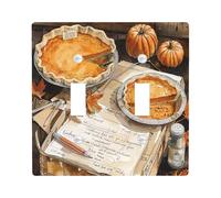 Piastre di copertura per interruttore della luce della torta di zucca raccolto autunnale, calde coperture rustiche per la decorazione della cucina, piatti da parete in materiale termoplastico