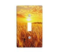 Piastre di copertura per interruttore della luce dell'alba di grano dorato, coperture per uscite, decorazione naturale gialla calda per la casa, piastre da parete in materiale termoplastico