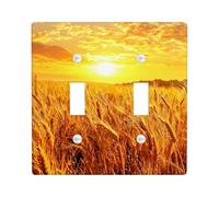Piastre di copertura per interruttore della luce dell'alba di grano dorato, coperture per uscite, decorazione naturale gialla calda per la casa, piastre da parete in materiale termoplastico
