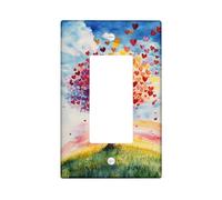 Piastre di copertura per interruttore della luce dell'albero dell'amore, romantiche decorazioni per la casa, design colorato ad acquerello, dimensioni standard, bilanciere singolo