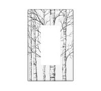 Piastre di copertura per interruttore della luce dell'albero di betulla, design monocromatico del bosco per la decorazione domestica, piastre da parete in materiale termoplastico, bilanciere singolo