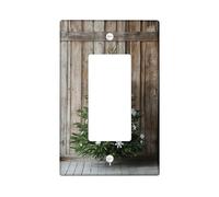 Piastre di copertura per interruttore della luce dell'albero di Natale, decorazione verde per le vacanze per l'inverno, stile rustico per casa e bagno, dimensioni standard singolo bilanciere