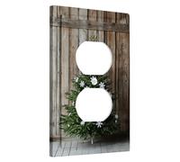 Piastre di copertura per interruttore della luce dell'albero di Natale, decorazione verde per le vacanze per l'inverno, stile rustico per casa e bagno, presa singola duplex di dimensioni standard