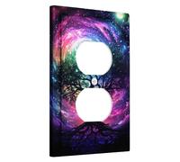 Piastre di copertura per interruttore della luce dell'albero galattico, arte colorata dell'universo per la decorazione domestica, design cosmico per camera da letto e soggiorno, piastre da parete in