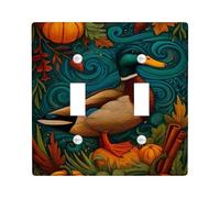 Piastre di copertura per interruttore della luce dell'anatra autunnale, design colorato con uccelli reali per decorazione autunnale, piastre da parete in materiale termoplastico, dimensioni standard