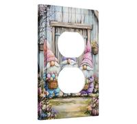 Piastre di copertura per interruttore della luce dello gnomo, gnomi colorati con cesti, piatti decorativi da parete, dimensioni standard singolo duplex outlet