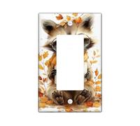 Piastre di copertura per interruttore della luce dell'orso autunnale, decorazione da parete a tema autunnale, design carino con animali per la camera dei bambini, in termoplastica, dimensioni standard