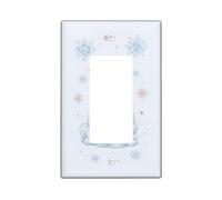 Piastre di copertura per interruttore della luce dell'orso polare invernale, fiocchi di neve bianchi per decorazioni natalizie, piastre da parete in materiale termoplastico, dimensioni standard