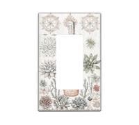 Piastre di copertura per interruttore della luce di cactus succulente, morbide piante verdi del deserto per la decorazione domestica, piastre da parete in materiale termoplastico, dimensioni standard