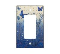 Piastre di copertura per interruttore della luce di cervo blu, elegante design della fauna selvatica per la decorazione domestica, piastre da parete in materiale termoplastico, dimensioni standard