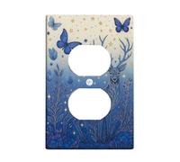 Piastre di copertura per interruttore della luce di cervo blu, elegante design della fauna selvatica per la decorazione domestica, piastre da parete in termoplastica, presa singola duplex di