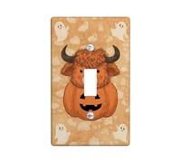 Piastre di copertura per interruttore della luce di Halloween con zucca di mucca, coperture per uscite, design arancione carino con animali della fattoria per la decorazione domestica, piatti da