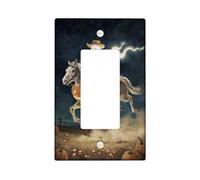 Piastre di copertura per interruttore della luce di Halloween Cowboy, tema notte spettrale per decorazione da parete, piastre da parete in materiale termoplastico, dimensioni standard singolo Rocker