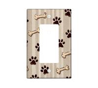 Piastre di copertura per interruttore della luce e dell'osso, motivo animali beige per decorazioni domestiche, piastre da parete in materiale termoplastico, dimensioni standard, bilanciere singolo