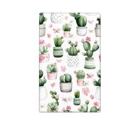 Piastre di copertura per interruttore della luce floreale con cactus, decorazione succulenta verde per accenti da parete primaverili, piastre da parete in materiale termoplastico, piastra di copertura