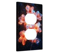 Piastre di copertura per interruttore della luce floreale galassia/copertine di presa fiori luminosi cosmici per la decorazione di notte stellata piastre a parete termoplastica uscita duplex singola