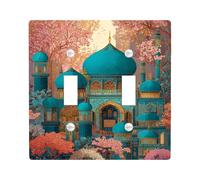 Piastre di copertura per interruttore della luce floreale primavera/coperture di uscita, verde acqua architettura orientale per accenti da parete, piastre decorative da parete termoplastiche