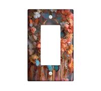 Piastre di copertura per interruttore della luce floreale primaverile, fiori arancioni corallo con farfalle per decorazioni domestiche, piastre da parete in materiale termoplastico, dimensioni