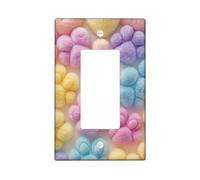 Piastre di copertura per interruttore della luce in pelliccia pastello, stampe colorate di zampa di coniglio per decorazioni domestiche, piastre da parete in materiale termoplastico, dimensioni