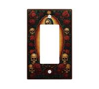 Piastre di copertura per interruttore della luce in stile marocchino, design blu scuro con vergine maria per decorazione da parete, piastre da parete in materiale termoplastico, dimensioni standard