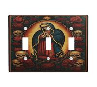 Piastre di copertura per interruttore della luce in stile marocchino, design blu scuro con vergine maria per decorazione da parete, piastre da parete in materiale termoplastico, dimensioni standard