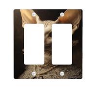 Piastre di copertura per interruttore della luce ritratto di gatto, decorazione artistica vintage per accenti domestici, piastre da parete in materiale termoplastico, dimensioni standard doppio