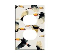 Piastre di copertura per interruttore della luce tropicale tucano, beige uccelli della natura per la decorazione domestica, piastre da parete in materiale termoplastico, presa singola duplex di