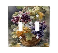 Piastre di copertura per interruttore della luce vibrante, design colorato a vigneto per decorazione della cucina, piatti da parete in materiale termoplastico, dimensioni standard doppia levetta