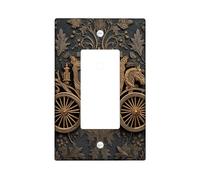 Piastre di copertura per interruttore della luce vintage a forma di carrozza, design floreale oro antico per la decorazione domestica, piastre da parete in materiale termoplastico, dimensioni standard