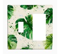 Piastre di copertura per interruttore luce foglie tropicali/coperture di uscita, foglie di Monstera per la decorazione domestica, piastre da parete in materiale termoplastico, dimensioni standard