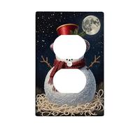 Piastre di copertura per interruttore luce pupazzo di neve, design Winter Wonderland, piastre da parete in materiale termoplastico, presa singola duplex di dimensioni standard