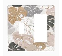 Piastre di copertura per interruttori della luce a forma di foglia tropicale, foglie di Monstera neutre color crema per accenti da parete, piastre da parete in materiale termoplastico, dimensioni