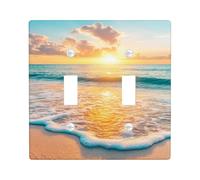 Piastre di copertura per interruttori della luce al tramonto sulla spiaggia, coperture per uscite, blu oceano estivo per la decorazione domestica, piastre da parete in materiale termoplastico