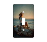 Piastre di copertura per interruttori della luce al tramonto sulla spiaggia, coperture per uscite, onde costiere per la decorazione domestica, piastre da parete in materiale termoplastico