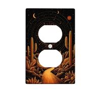 Piastre di copertura per interruttori della luce del deserto al tramonto, paesaggio di cactus arancione caldo per la decorazione domestica, piastre da parete in materiale termoplastico, presa singola