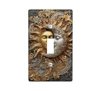Piastre di copertura per interruttori della luce del sole e della luna, elegante design oro e argento per la decorazione domestica, piastre da parete in materiale termoplastico, dimensioni standard