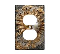 Piastre di copertura per interruttori della luce del sole e della luna, elegante design oro e argento per la decorazione domestica, piastre da parete in materiale termoplastico, presa singola duplex