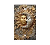 Piastre di copertura per interruttori della luce del sole e della luna, elegante design oro e argento per la decorazione domestica, piastre da parete in materiale termoplastico, piastra di copertura