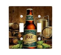 Piastre di copertura per interruttori della luce della birra artigianale, luppolo ambrato rustico per bar domestici, piastre da parete in materiale termoplastico, dimensioni standard doppia levetta