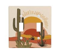 Piastre di copertura per interruttori della luce dell'alba del deserto, tonalità calde della terra paesaggio desertico per la decorazione domestica, piastre da parete in materiale termoplastico