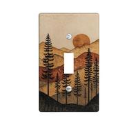 Piastre di copertura per interruttori della luce dell'alba di montagna/coperture di uscita, paesaggio autunnale rustico per la decorazione domestica, piastre da parete in materiale termoplastico,