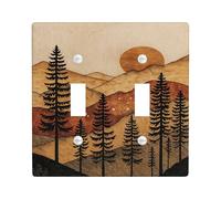 Piastre di copertura per interruttori della luce dell'alba di montagna/coperture di uscita, paesaggio autunnale rustico per la decorazione domestica, piastre da parete in materiale termoplastico,