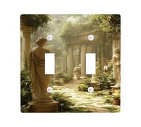 Piastre di copertura per interruttori della luce dell'oasi del giardino, sculture in marmo serene per accenti da parete, piastre da parete in materiale termoplastico, doppia levetta di dimensioni