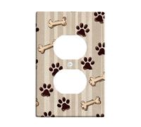 Piastre di copertura per interruttori della luce e dell'osso, motivo animali beige per decorazioni domestiche, piastre da parete in materiale termoplastico, presa singola duplex di dimensioni standard