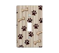 Piastre di copertura per interruttori della luce e dell'osso, motivo animali beige per decorazioni domestiche, piastre da parete in materiale termoplastico, dimensioni standard a levetta singola