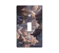Piastre di copertura per interruttori della luce Fantasy Cloudscape, architettura galleggiante Skyscape per accenti da parete, piastre da parete in materiale termoplastico, dimensioni standard a
