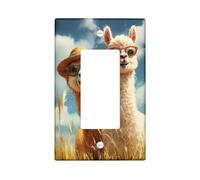 Piastre di copertura per interruttori della luce in alpaca affascinanti/coperture per uscite, animali gialli e bianchi per decorazione della fattoria, piatti decorativi da parete, dimensioni standard