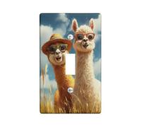 Piastre di copertura per interruttori della luce in alpaca affascinanti/coperture per uscite, animali gialli e bianchi per decorazione della fattoria, piatti decorativi da parete, dimensioni standard